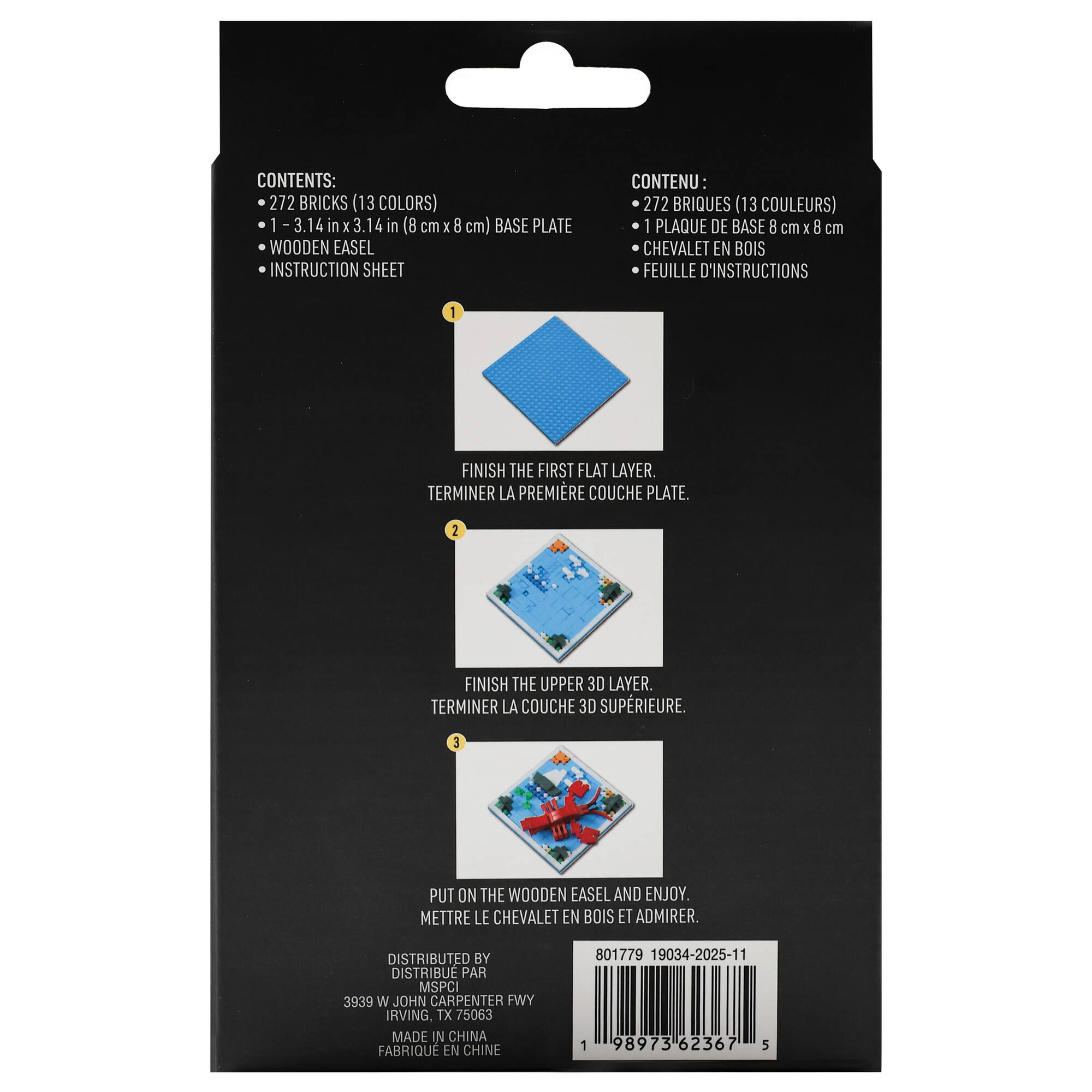 Blue Floral Brick Art Kit with Wooden Easel Design®